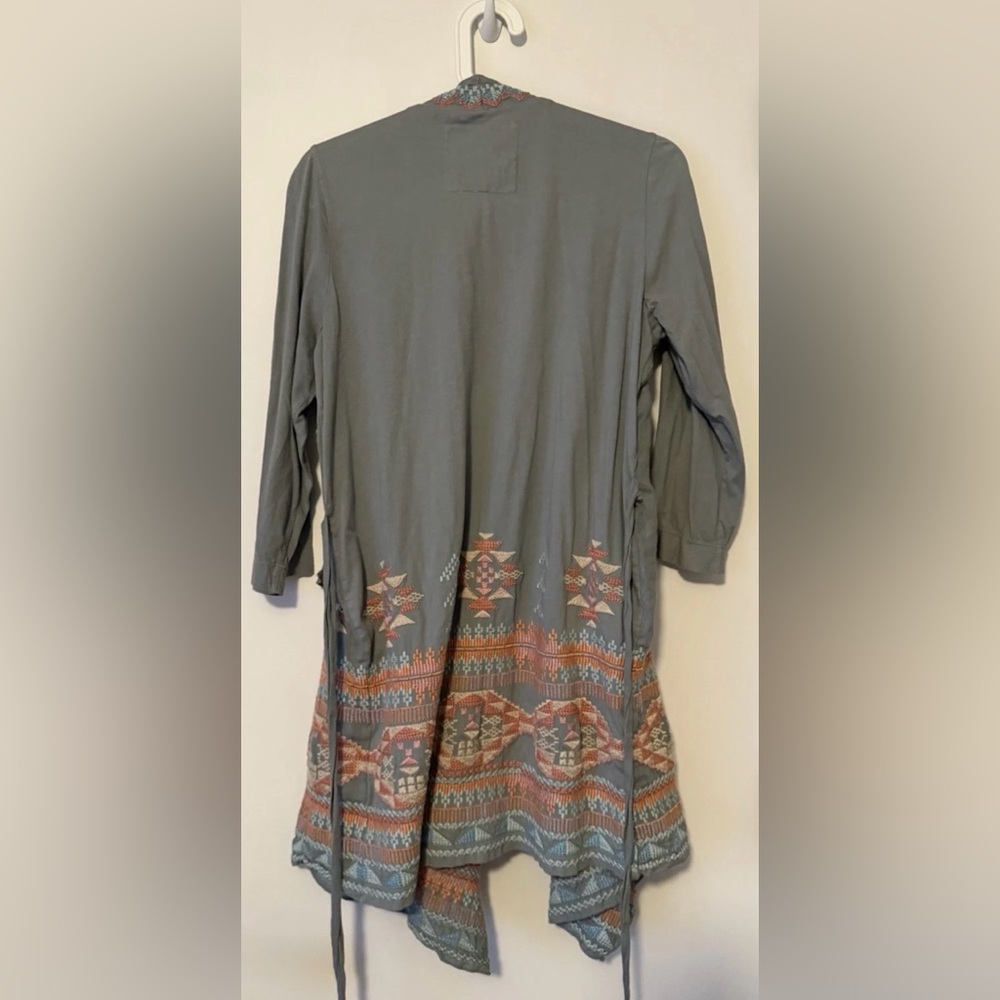 Johnny Was Gray And Multicolor Patterned Cardigan… - image 2